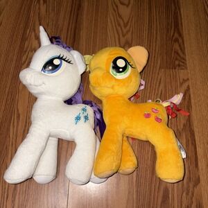 Lot Of 2 My Little Pony 10" Plush Rarity & Applejack